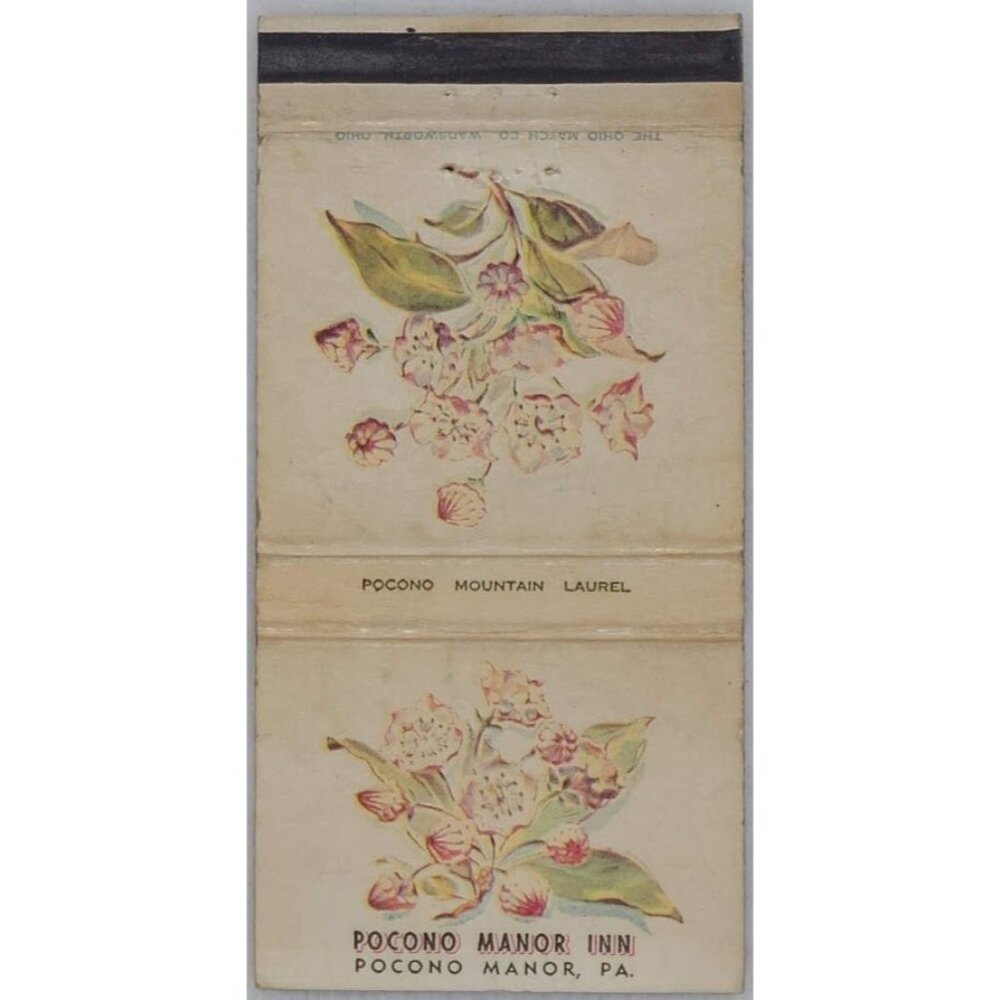 Front Strike Matchbook Cover Pocono Manor Inn PA Mountain Laurel 30 Stick